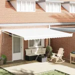 Copertină Alb 450 x 300 x 165 cm Poliester și metal GartenMobel Dekor