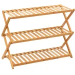 Etajera pentru pantofi pliabila din bambus, 9 perechi, 70,5x28,5x52,5 cm