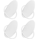 Set 4 carlige de perete SONGMICS din otel, design oval, alb perlat