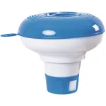 Dozator plutitor pentru clor piscina, cu dozare reglabila, albastru alb