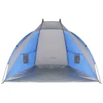 Cort de plaja pentru 2 persoane cu protectie UV si podea izolanta, albastru gri