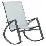 Scaun balansoar de grădină din metal și textil, gri, 60x104x95 cm