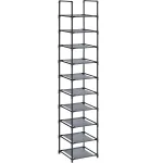 Suport pentru pantofi SONGMICS cu 10 niveluri, metal, gri, 33x33x173 cm