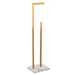 Suport pentru hârtie igienică 5Five Lea cu depozitare, bambus, alb, 22x18x78 cm