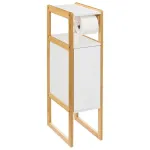 Suport hârtie igienică 5Five Natureo cu dulăpior, MDF alb, 33x20x80 cm