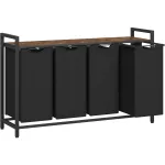 Coș de rufe VASAGLE 4x40L cu saci detașabili și raft superior, maro