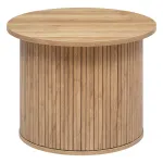 Masă de cafea rotundă Colva 60x45 cm, bej, cu bază canelată din MDF