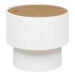 Măsuță de cafea Atmosphera Enola cu spațiu de depozitare, albă, 38,5x35 cm