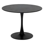 Masă rotundă Atmosphera Elias 102 cm, MDF și metal, negru, 4 locuri