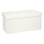 Taburet pliabil cu depozitare Atmosphera Ezzio, alb, 76x38x38 cm