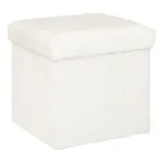 Taburet pliabil Atmosphera Ezzio alb cu spatiu de depozitare 38x38x38 cm