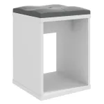 Taburet pentru toaletă alb cu șezut confortabil, 30x30x42 cm