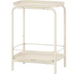 Măsuță laterală VASAGLE metalică crem, 40x30x56 cm, cu 2 rafturi