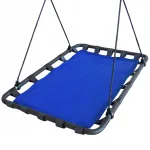 Leagan hamac 120x80 cm cu rama metalica si prindere dubla, albastru