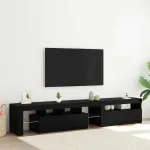 Cabinet TV 2 pcs Stejar Negru 215 x 36,5 x 40 cm Lemn compozit GartenMobel Dekor