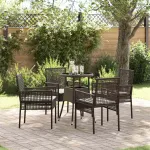 Set de masă pentru grădină 5 pcs Maro poliratan GartenMobel Dekor