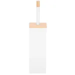 Perie WC alba cu suport din metal si bambus, rezervor detasabil, 40 cm