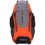 Rucsac tactic de drumetie 70L cu husa de ploaie, 25 kg, gri-portocaliu