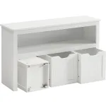 Comodă pentru depozitare jucării VASAGLE, 3 cutii mobile, alb, 102x30x60 cm