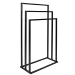 Suport pentru prosoape de baie din metal, cu 3 bare, 84 cm, negru