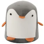 Taburet pentru copii model pinguin gri, din plus moale, 28x34 cm