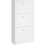 Dulap de pantofi VASAGLE alb, 3 compartimente, 12-18 perechi, 60x24x120 cm