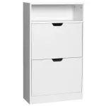 Dulap pentru pantofi VASAGLE alb, 8-12 perechi, 60x24x102 cm