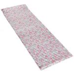 Saltea de plaja pliabila din spuma cu perna si maner, 60x180 cm, gri cu flamingo roz