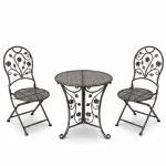 Set mobilier de grădină Madison din metal, 2 scaune și masă, bronz vintage