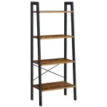 Bibliotecă tip scară VASAGLE cu 4 rafturi, stil industrial, maro rustic