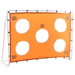 Poartă de fotbal din oțel 213x152 cm cu țintă antrenament, portocalie