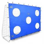 Poartă de fotbal din oțel 170x240 cm cu țintă de antrenament, albastră