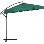 Umbrela de gradina cu brat lateral, husa si manivela, 300 cm, verde