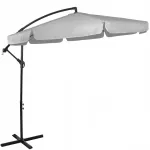 Umbrela de gradina cu brat lateral, husa inclusa, 300 cm, gri deschis