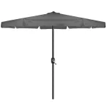 Umbrela de terasa si gradina 400 cm, cu manivela, impermeabila, gri