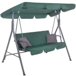 Leagan balansoar de gradina Sersimo Luna, 3 locuri, 220 kg, verde