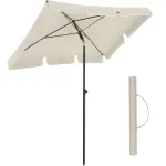 Umbrelă pentru balcon, terasă sau plajă Songmics, înclinabilă, 180x125 cm, bej