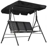 Leagan balansoar de gradina Sersimo Textilene, 3 locuri, 260 kg, negru