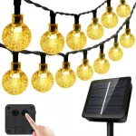 Ghirlandă luminoasă solară 10 m cu 100 LED-uri, lumină alb cald, IP44