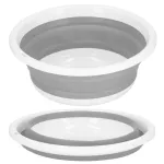 Lighean pliabil rotund din silicon si plastic, 9L, 37x15 cm, gri