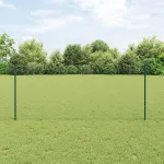 Gard cu Stâlp Verde 1 x 100 m Oțel și PVC GartenMobel Dekor