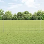 Gard cu Stâlp Argintiu 1,2 x 25 m Oțel GartenMobel Dekor