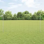 Gard cu Stâlp Argintiu 1,2 x 50 m Oțel GartenMobel Dekor