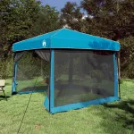 Set Cort pentru Camping 2 pcs albastru Tafetă și Material GartenMobel Dekor