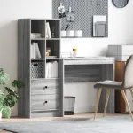 Birou cu sertar 2 pcs Gri Sonoma GartenMobel Dekor