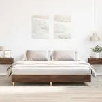 Cadru de pat fără saltea Stejar maro 200x200 cm Lemn prelucrat GartenMobel Dekor