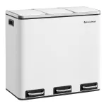 Coș de gunoi reciclare SONGMICS, 3 compartimente 54L, inox alb