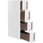 Dulap îngust SONGMICS cu 4 sertare și roți, 45x17x84 cm, alb