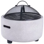 Semineu de exterior cu grill pentru terasa si gradina, MgO, 43x43x39 cm