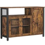 Dulap bufet VASAGLE cu 3 uși, stil industrial, 110x33x75 cm, maro rustic